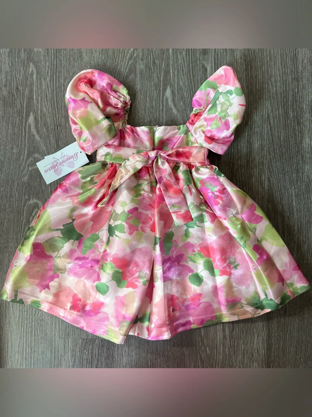 Bonnie Jean Girls Floral Party Dress 3T NWT Pink Puff Sleeve Easter Wedding